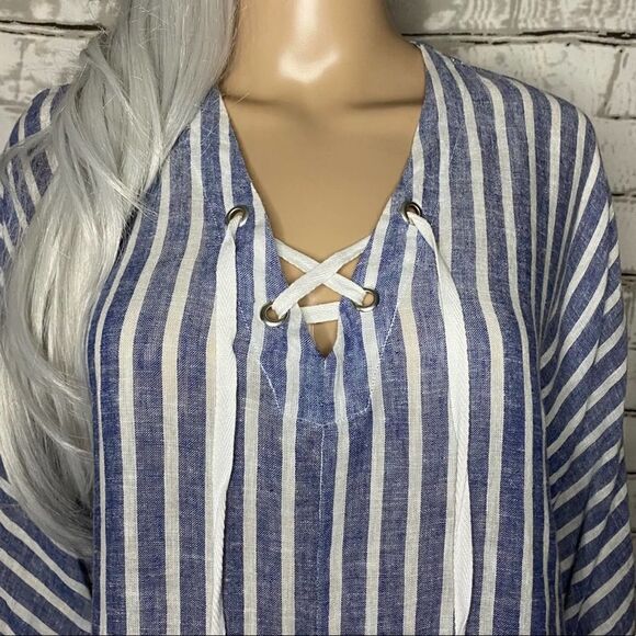 Rails Linen Blend Conductor Striped Tunic Top Size XS Coastal - Picture 3 of 7
